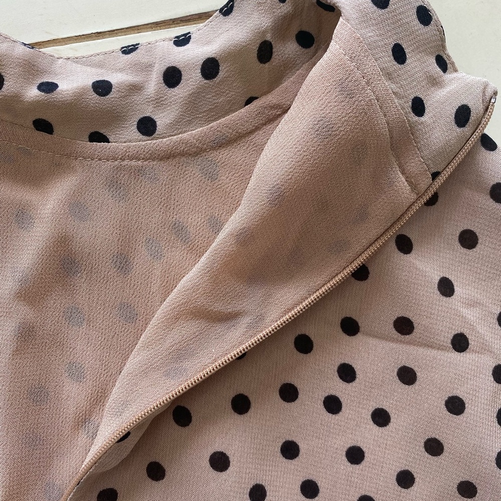 New GANNI Georgette Crepe Polka Dot Dress - Picture 8 of 16